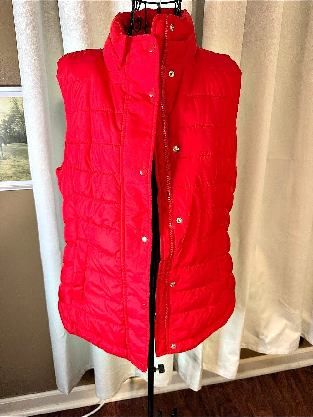 Gap Red Quilted Puffer Vest Like New